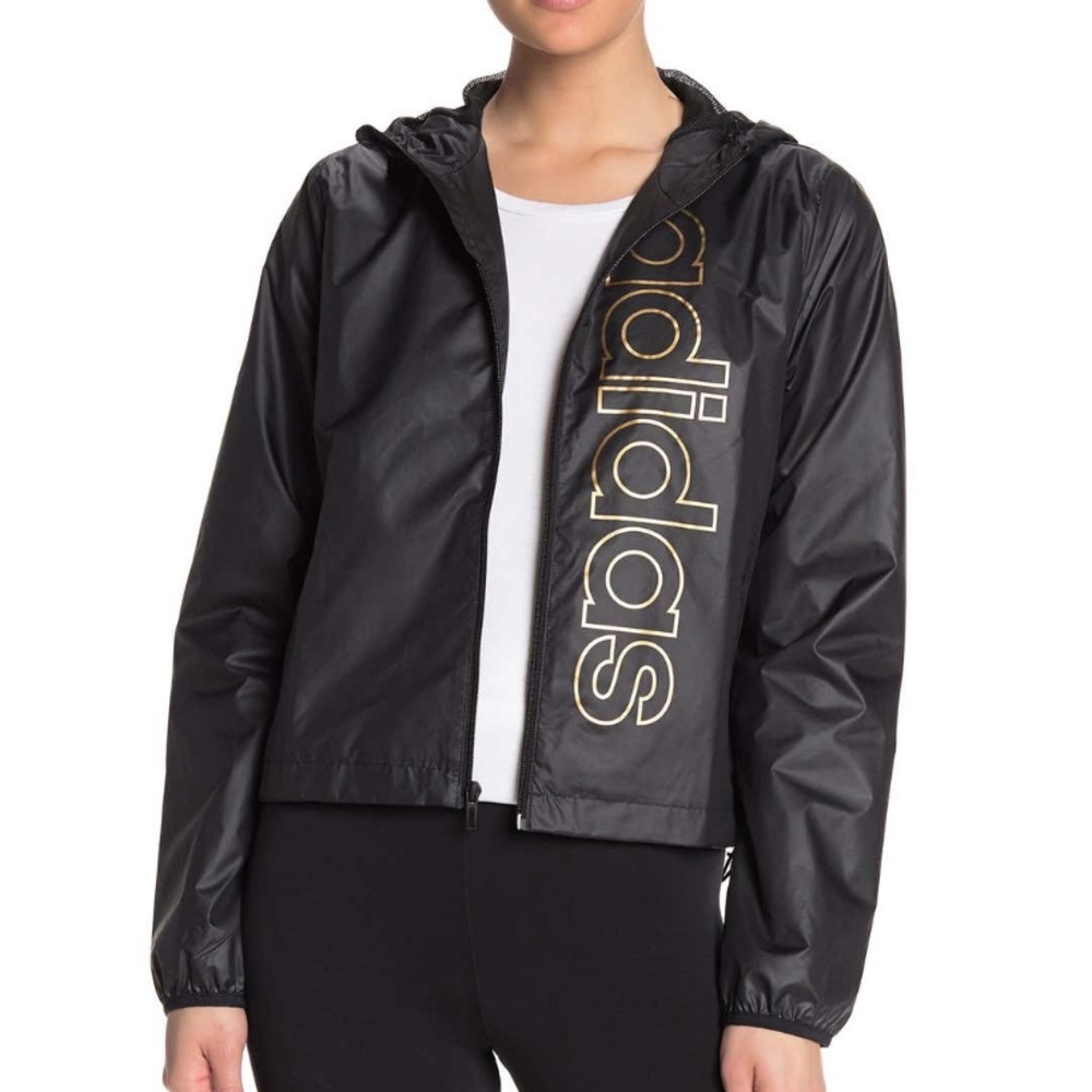 Adidas Lightweight Hooded Jacket - BLACK